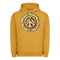 Pigment Peanut Butter Make America Groovy Again Peace Sign 70S Retro Urban Hoodie - lanVoArt