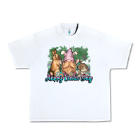 White Gnome bunny Happy Easter Day Urban Heavy Tee - HowdyJamesFarm