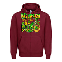 Burgundy Happy St Patricks Rex Day Zipper Hoodie - CowhideDigitalArt