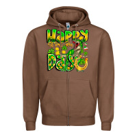 Chestnut Happy St Patricks Rex Day Zipper Hoodie - CowhideDigitalArt