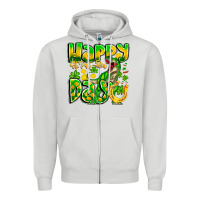 Dove Grey Happy St Patricks Rex Day Zipper Hoodie - CowhideDigitalArt