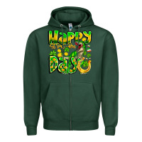 Sports Green Happy St Patricks Rex Day Zipper Hoodie - CowhideDigitalArt
