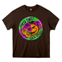 Chocolate Brown halloween round earrings Heavy Core Tee - BundleAndBundleShop
