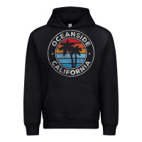Black Oceanside California Ca Vintage Retro 70S Urban Hoodie - lanVoArt