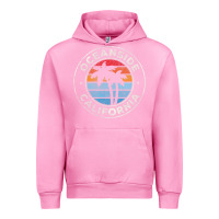 Fuchsia Pink Oceanside California Ca Vintage Retro 70S Urban Hoodie - lanVoArt
