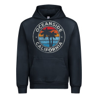 Navy Oceanside California Ca Vintage Retro 70S Urban Hoodie - lanVoArt