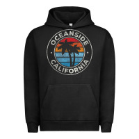 Pigment Black Oceanside California Ca Vintage Retro 70S Urban Hoodie - lanVoArt