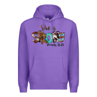 Purple She Is Strong Proverbs 31 25 Premium Hoodie - FaDigitalArtStudio