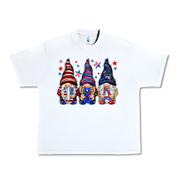 White USA gnomies 4th of july Urban Heavy Tee - HowdyJamesFarm
