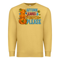 Antique Gold Autumn leaves and pumpkin please Premium Sweatshirt - Artiststas