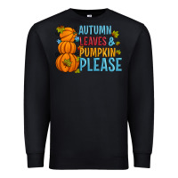 Black Autumn leaves and pumpkin please Premium Sweatshirt - Artiststas