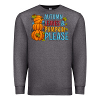 Charcoal Heather Autumn leaves and pumpkin please Premium Sweatshirt - Artiststas