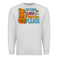 Dove Grey Autumn leaves and pumpkin please Premium Sweatshirt - Artiststas