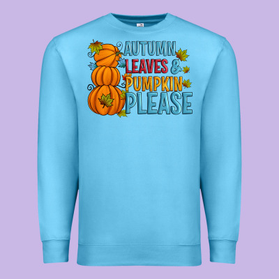 Autumn Leaves And Pumpkin Please Premium Sweatshirt Designed By Artiststas
