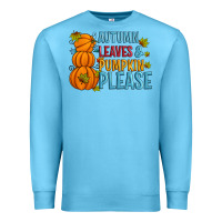 Ocean Blue Autumn leaves and pumpkin please Premium Sweatshirt - Artiststas