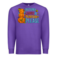 Purple Autumn leaves and pumpkin please Premium Sweatshirt - Artiststas