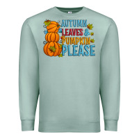 Seafoam Autumn leaves and pumpkin please Premium Sweatshirt - Artiststas