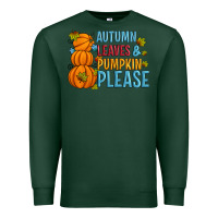 Sports Green Autumn leaves and pumpkin please Premium Sweatshirt - Artiststas
