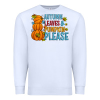 White Autumn leaves and pumpkin please Premium Sweatshirt - Artiststas