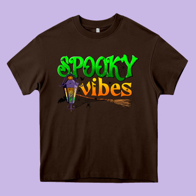 Spooky Vibes Heavy Core Tee Designed By Bundleandbundleshop