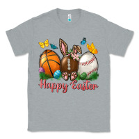Heather Grey Happy Easter sports with butterfly Classic Tee - NancyCooperArtShop