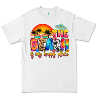 White the beach is my happy place Premium Tee - Artiststas