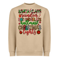 Santa Claus Reindeer Hallmark Hot Chocolate Christ Heavyweight Sweatshirt | Teevron