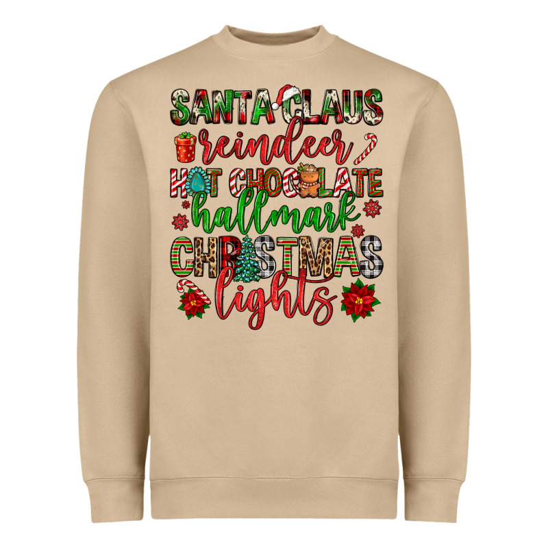 Santa Claus Reindeer Hallmark Hot Chocolate Christ Heavyweight Sweatshirt by FaDigitalArtStudio | Teevron