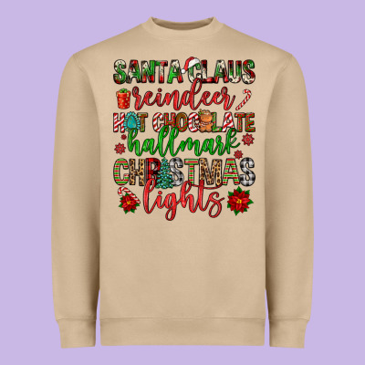 Santa Claus Reindeer Hallmark Hot Chocolate Christ Heavyweight Sweatshirt Designed By Fadigitalartstudio
