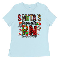 Baby Blue santa's favorite rn Ladies Tee - Jasminsmagicworld