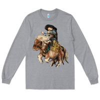 Heather Grey Midilli little Cowboy kid rodeo Long Sleeve Tee - HowdyJamesFarm