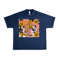 Navy cowgirl boots sunflower Urban Heavy Tee - TumblerDesignByShophia