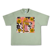 Oil Green cowgirl boots sunflower Urban Heavy Tee - TumblerDesignByShophia