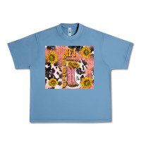 Pebble Blue cowgirl boots sunflower Urban Heavy Tee - TumblerDesignByShophia