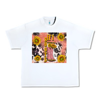 White cowgirl boots sunflower Urban Heavy Tee - TumblerDesignByShophia