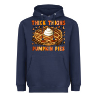 Navy Thick Thighs Pumpkin Pies Heavyweight Hoodie - Artiststas