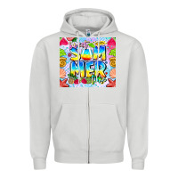 Dove Grey summer time Zipper Hoodie - CowhideDigitalArt