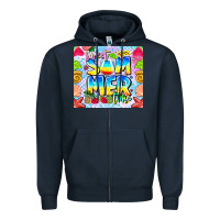 Navy summer time Zipper Hoodie - CowhideDigitalArt
