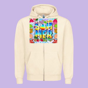 Summer Time Zipper Hoodie Designed By Cowhidedigitalart