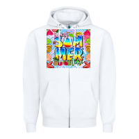 White summer time Zipper Hoodie - CowhideDigitalArt