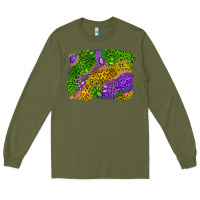Army Green mardi gras leopard gemstone background Long Sleeve Tee - RanaPortraitStore