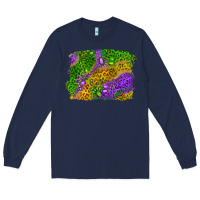 Navy mardi gras leopard gemstone background Long Sleeve Tee - RanaPortraitStore