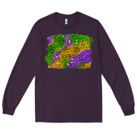 Plum mardi gras leopard gemstone background Long Sleeve Tee - RanaPortraitStore