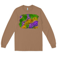 Toasted Coconut mardi gras leopard gemstone background Long Sleeve Tee - RanaPortraitStore