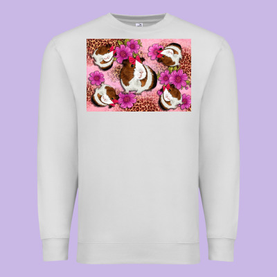 Guinea Pig Flowers Premium Sweatshirt Designed By Artiststas