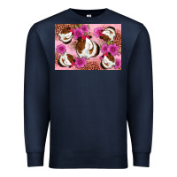 Navy Guinea pig flowers Premium Sweatshirt - Artiststas