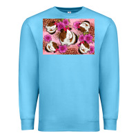 Ocean Blue Guinea pig flowers Premium Sweatshirt - Artiststas