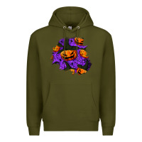 Army Green halloween pumpkin patch  1 Premium Hoodie - BundleAndBundleShop