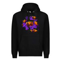 Black halloween pumpkin patch  1 Premium Hoodie - BundleAndBundleShop