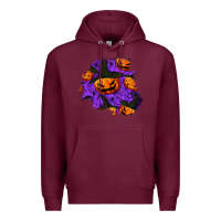 Burgundy halloween pumpkin patch  1 Premium Hoodie - BundleAndBundleShop